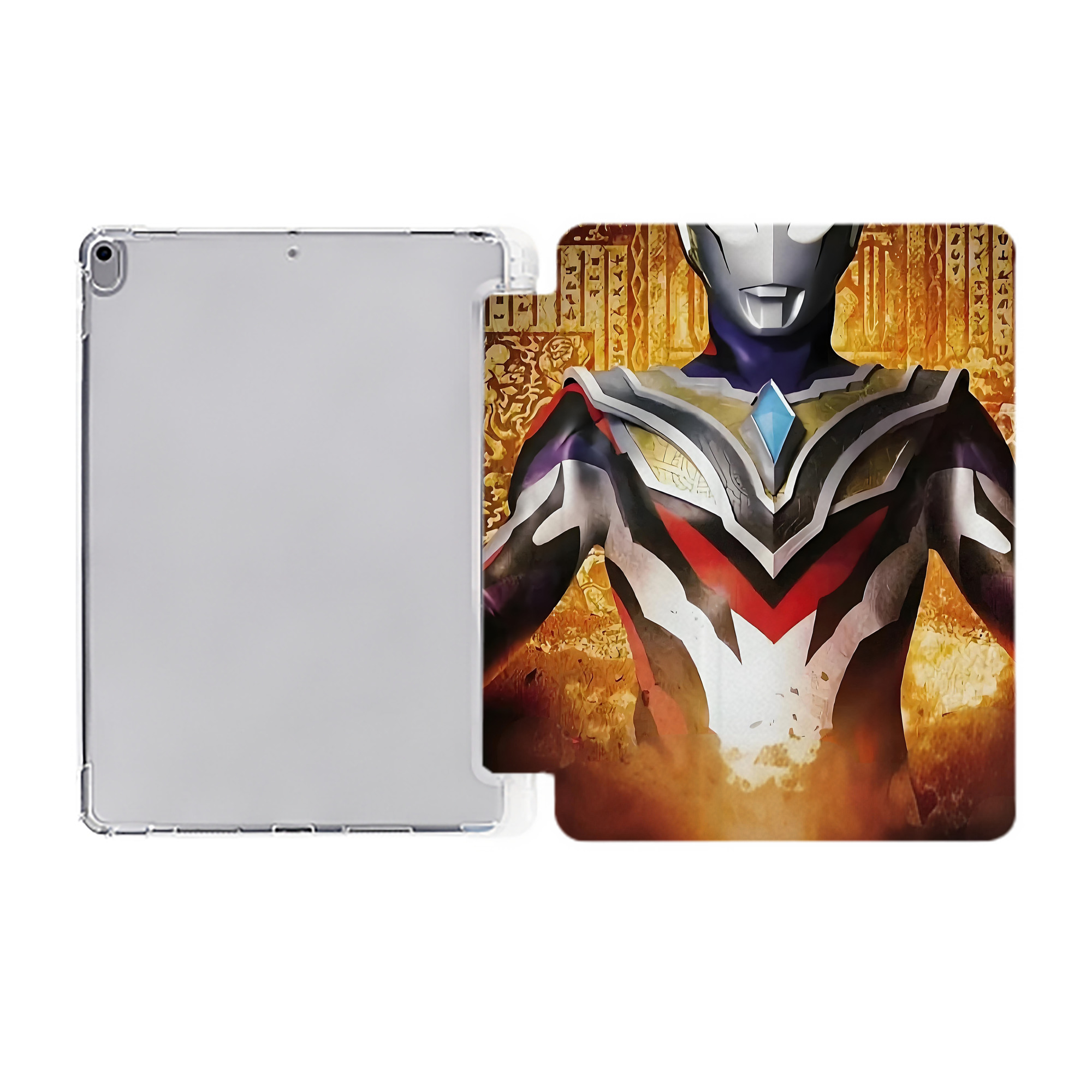 （画像用） ウルトラマン Ultraman IPad ケース ペン収納付き 三つ折りスタンド PUレザー×シリコン 対応機種9.5/10.5/10.9インチ